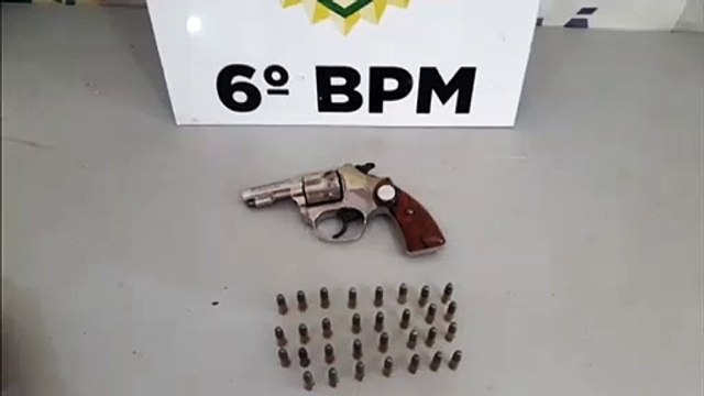 Polícia Militar apreende arma e munições no Bairro Santa Felicidade