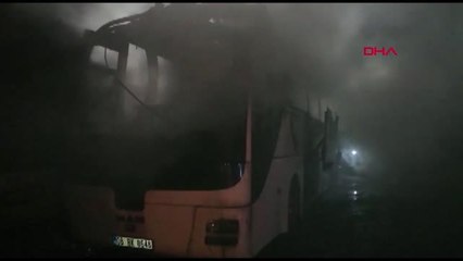 Nevşehir'de Yolcu Otobüsü Alev Alev Yandı
