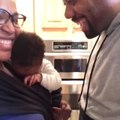 Baby Smiles When Parents Kiss