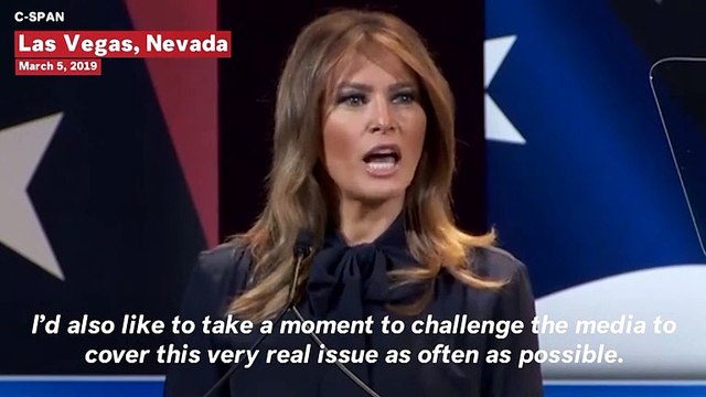 Melania Trump Echoes President, Rebukes Media While Discussing Opioid Epidemic