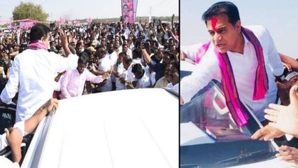 KTR Received Grand Welcome From Hyderabad To Karimnagar | Oneindia Telugu
