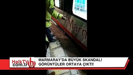 Marmaray'da büyük skandal! Kaldırıma çıktığı görüntüler ortaya çıktı