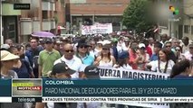 Colombia: educadores convocan a paro nacional para el 19 y 20 de marzo
