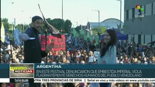 Argentinos se solidarizan con Venezuela durante acto en Avellaneda