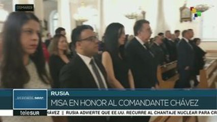 Celebran en Moscú misa en honor al comandante Hugo Chávez