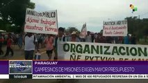 Campesinos paraguayos exigen mayor presupuesto