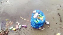 Tide of plastic garbage floods coast off Indonesia