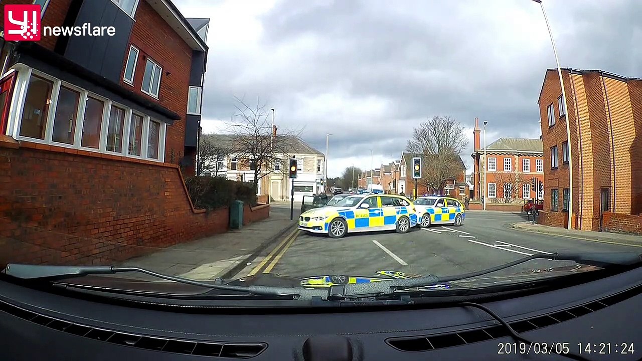 Grandma's dash-cam captures moment Northumbria cops box in 'car thief' after 8-mile chase