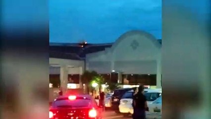 Vídeo mostra fogo no telhado do Shopping West Side