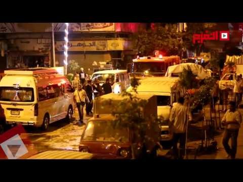 اتفرج| جهود الحماية المدنية لإخماد حريق الفجالة