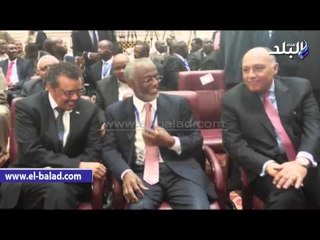 حديث ضاحك بين وزراء خارجية مصر والسودان وإثيوبيا
