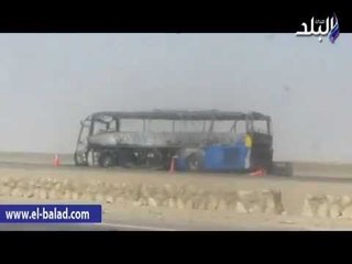 احتراق أتوبيس سياحي ببني سويف