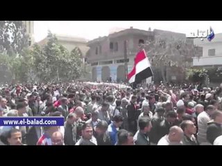 الاف المواطنون بمنية النصر يشيعون جنازة شهيد "الشيخ زويد "
