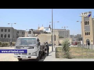 ميدان رمسيس يعود إلى رونقه   طلاء الأرصفة وإصلاح أعمدة الإنارة