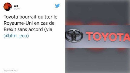 Toyota pourrait quitter le Royaume-Uni en cas de Brexit sans accord