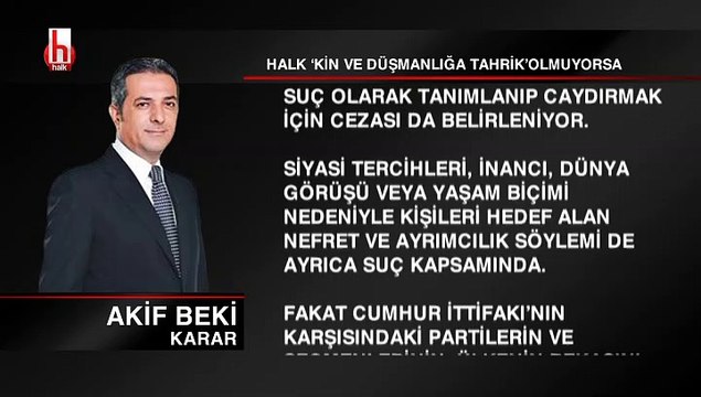 Akif Beki: Halk 'kin ve düşmanlığa tahrik' olmuyorsa