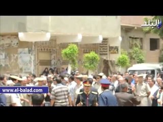 أهالى المنوفية يشيعون جثمان شهيد الشرطة فى جنازة عسكرية
