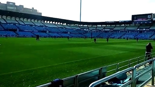Entrenamiento del Real Zaragoza en La Romareda