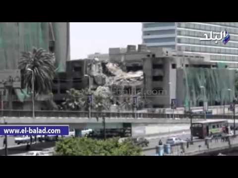 استمرار عملية هدم مبنى الوطني المنحل