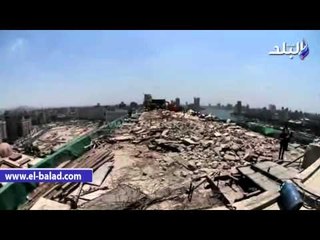 استمرار أعمال هدم مبنى الحزب الوطنى
