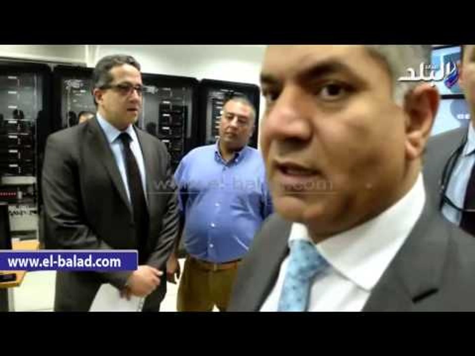 كاميرا موقع"صدي البلد"داخل غرفة تحكم متحف الحضارة..256كاميرا مراقبة..و32شاشة عرض