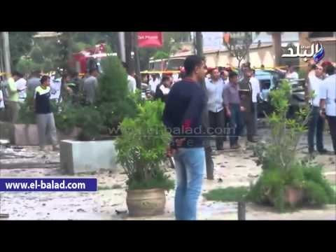 آثار انفجار القنبلة بمحيط ميدان الحجاز بمصر الجديدة
