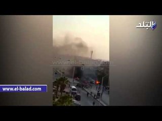 اللحظات الاولى لانفجار سيارة ملاكي بـ 6 أكتوبر