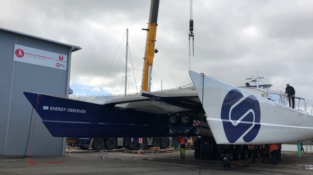 Energy Observer remis à l’eau après son chantier d’hiver
