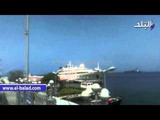 لحظة دخول يخت "الوليد بن طلال" ميناء بورسعيد للمشاركة في حفل افتتاح قناة السويس