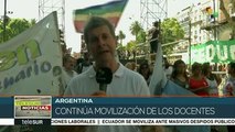 Trabajadores de educación y salud realizan paro en Argentina