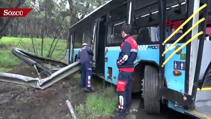 Kaza yapan otobüsteki dehşet anları kamerada