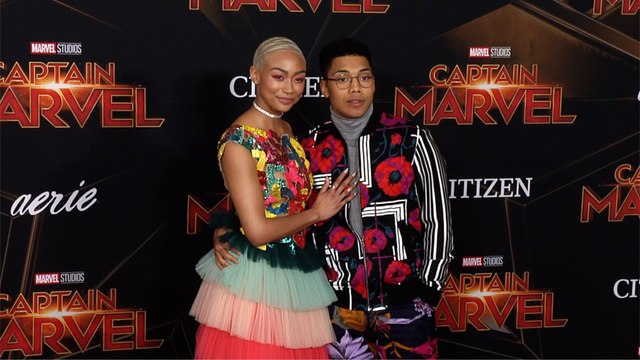 Tati Gabrielle, Chance Perdomo Captain Marvel World Premiere Red Carpet