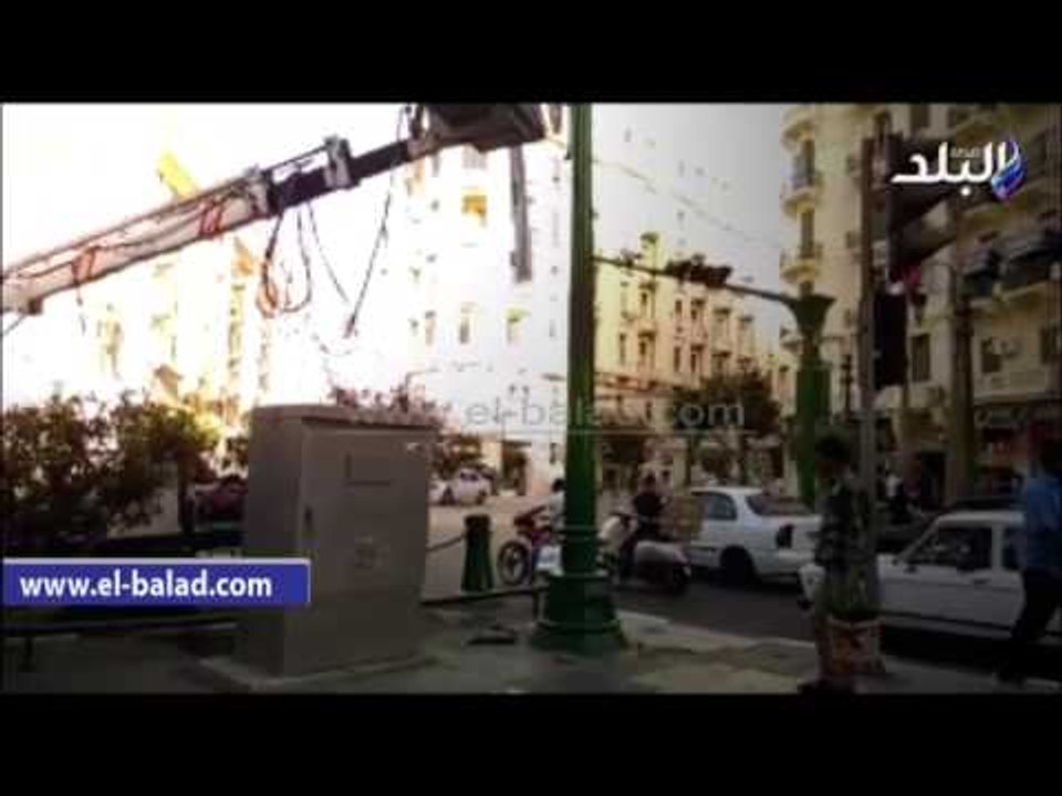 صدى البلد | تطوير ميدان طلعت حرب ودهان الأرصفة بأوامر من  جلال السعيد محافظ القاهرة