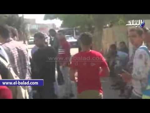صدى البلد | طلاب مدرسة السادات يقطعون شارع الجلاء بطنطا