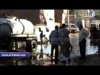 صدى البلد |  إنفجار ماسورة مياة يغرق مدينة إسنا بالاقصر