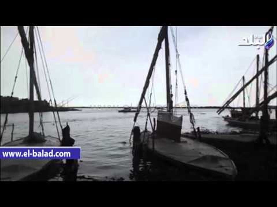 صدى البلد |   أمطار غزيرة ببحيرة المنزلة وتوقف حركة الصيد