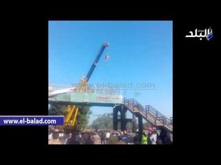 صدى البلد | رفع آثار حادث انهيار كوبري قليوب