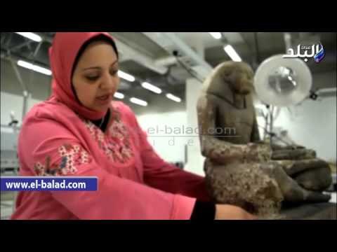 صدى البلد | صدي البلد داخل معمل ترميم الأحجار بالمتحف الكبير