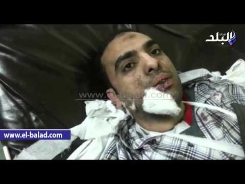 صدى البلد |مصاب بحادث دائري المنيب : السيارة الميكروباص اخترقت السور الحديدي