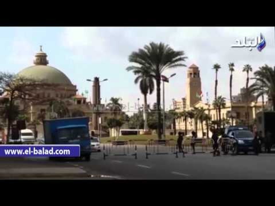 صدى البلد | 3 مدرعات وسيارة أمن مركزى لتأمين ميدان النهضة فى ذكرى ثورة يناير