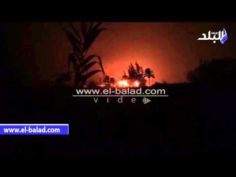 صدى البلد |الامن يمشط قري ولاد حمام والبصارطة بدمياط بعد تفجير خط الغاز المؤدى لبورسعيد