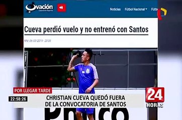 Cueva no estuvo en partido del Santos vs América por retraso en su vuelo