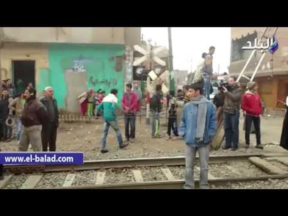 صدى البلد |  المشاهد الأولى لحادث تصادم قطار العياط بسيارة نقل