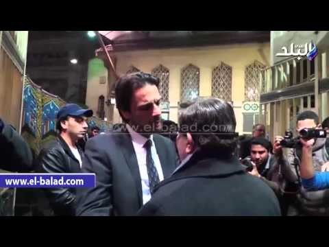 صدى البلد | سمير صبرى وسامح الصريطى فى عزاء فيروز