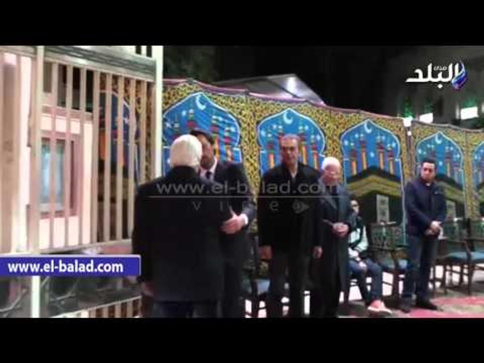 صدى البلد | حسن كامي ولبلبة ورامي رضوان وهشام حنفي فى عزاء الفنانة فيروز‎
