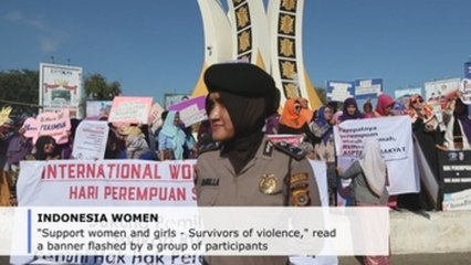 Indonesian women march for protection of their rights