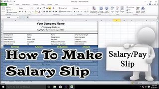 How to Make Salary Slip In Excel  Salary Pay Slip