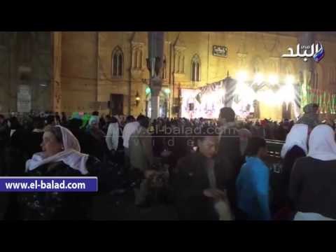 صدى البلد | توافد الآلاف من الصوفيين للاحتفال بالليلة الختامية لمولد الحسين