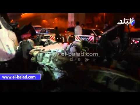 صدى البلد | إصابة 3 أشخاص إثر انقلاب سيارة من أعلى دائري المريوطية