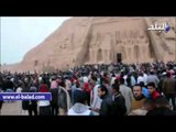 صدى البلد | آلاف سائح ومصري يزورون معبد أبوسمبل خلال تعامد الشمس